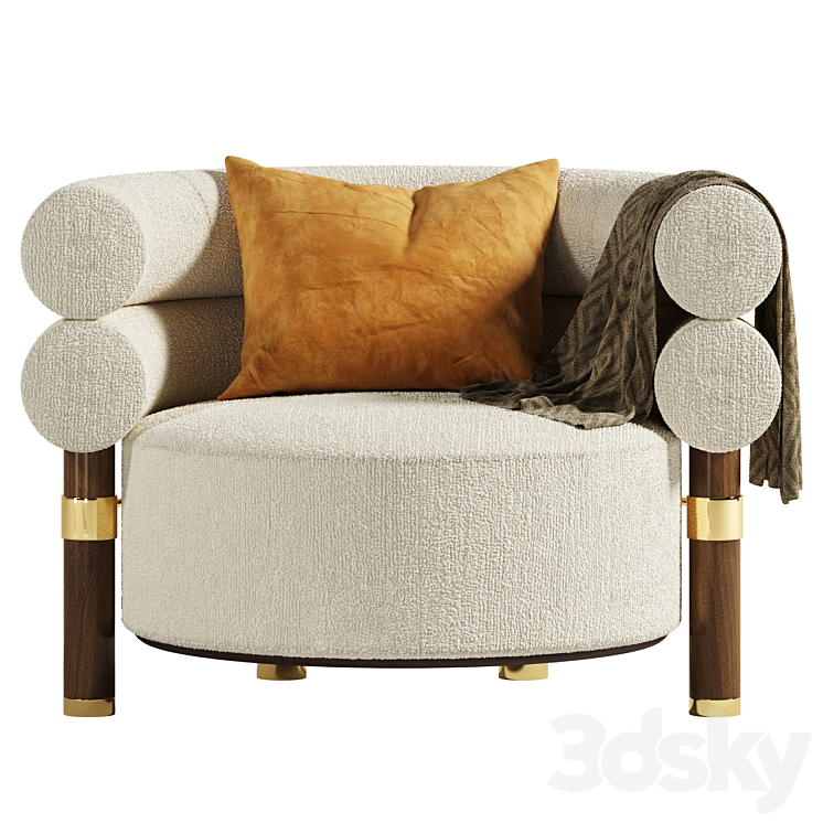 Mezzo Collection Rogers armchair 3DS Max Model - thumbnail 2