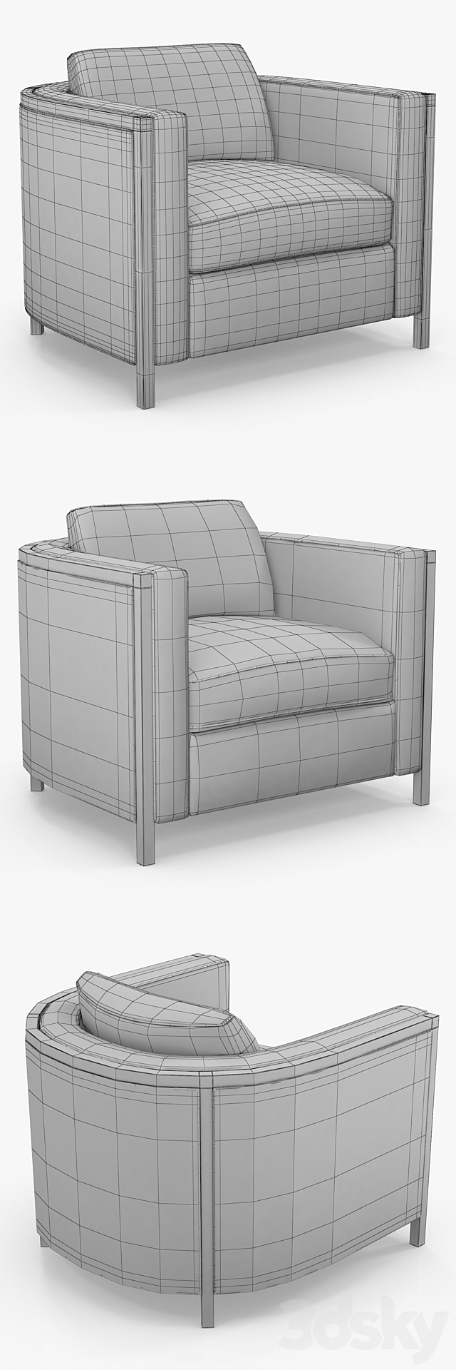 Michael Berman – Holmby lounge chair 3ds Max - thumbnail 3