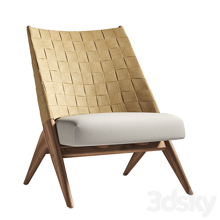 Michi Woven Accent Chair 3DS Max Model - thumbnail 1