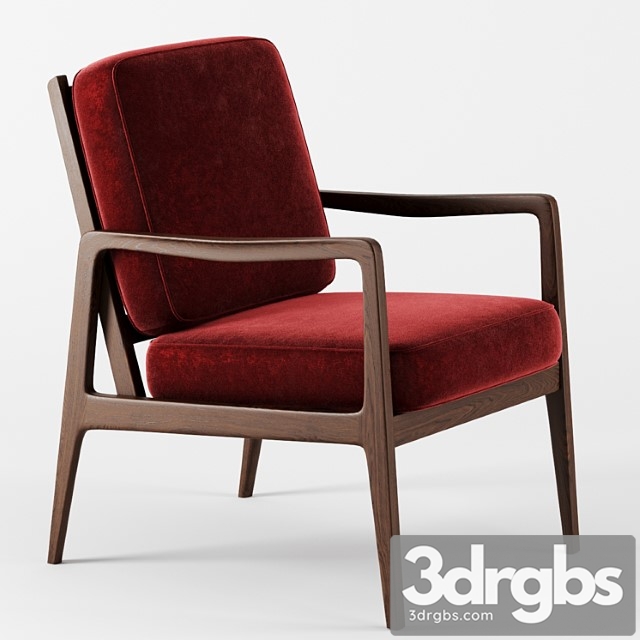 Mid Century Modern Armchair 3dsmax Download - thumbnail 1