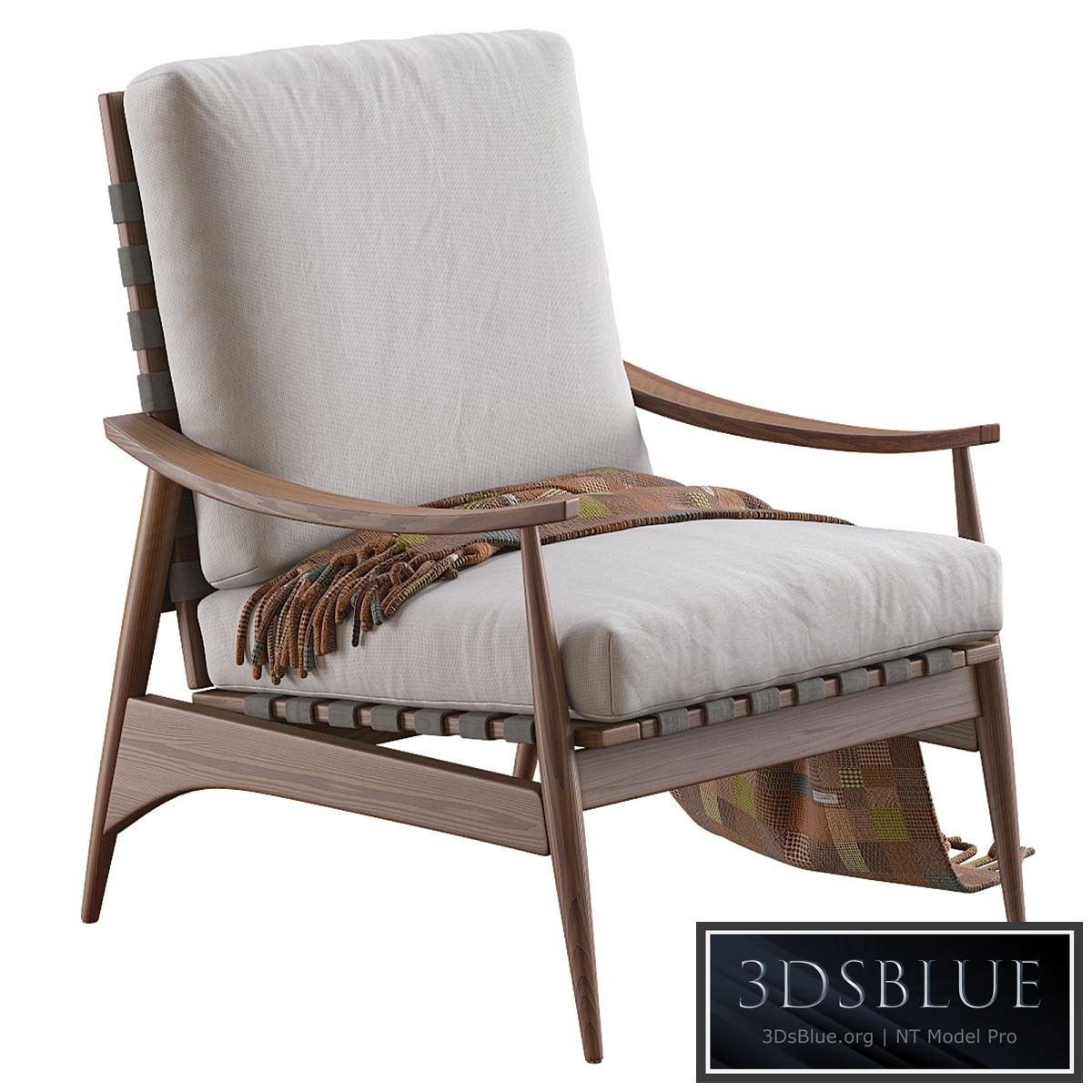 Mid Century Outdoor Show Wood Lounge Chair 3DS Max - thumbnail 3