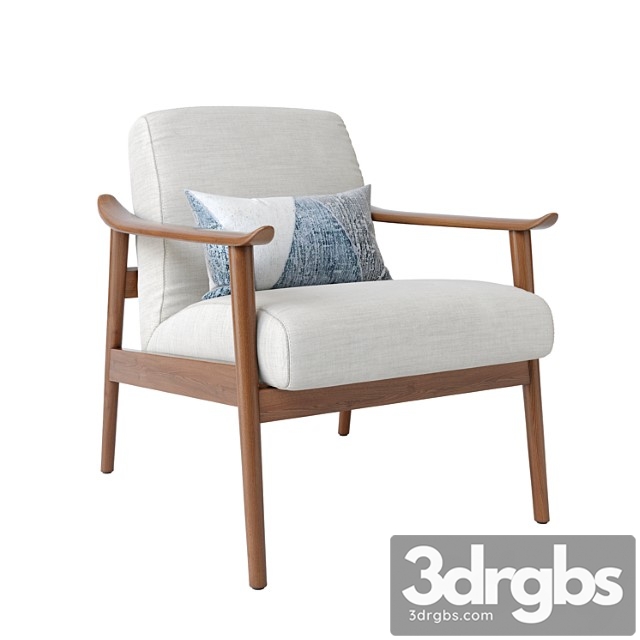 Mid-century show wood chair 3dsmax Download - thumbnail 1