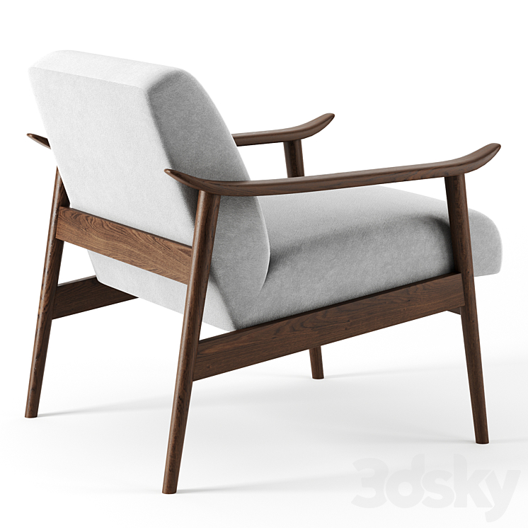 mid century show wood chair by Westelm 3DS Max - thumbnail 2