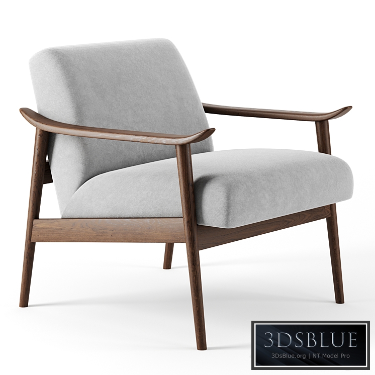 mid century show wood chair by Westelm 3DS Max - thumbnail 3