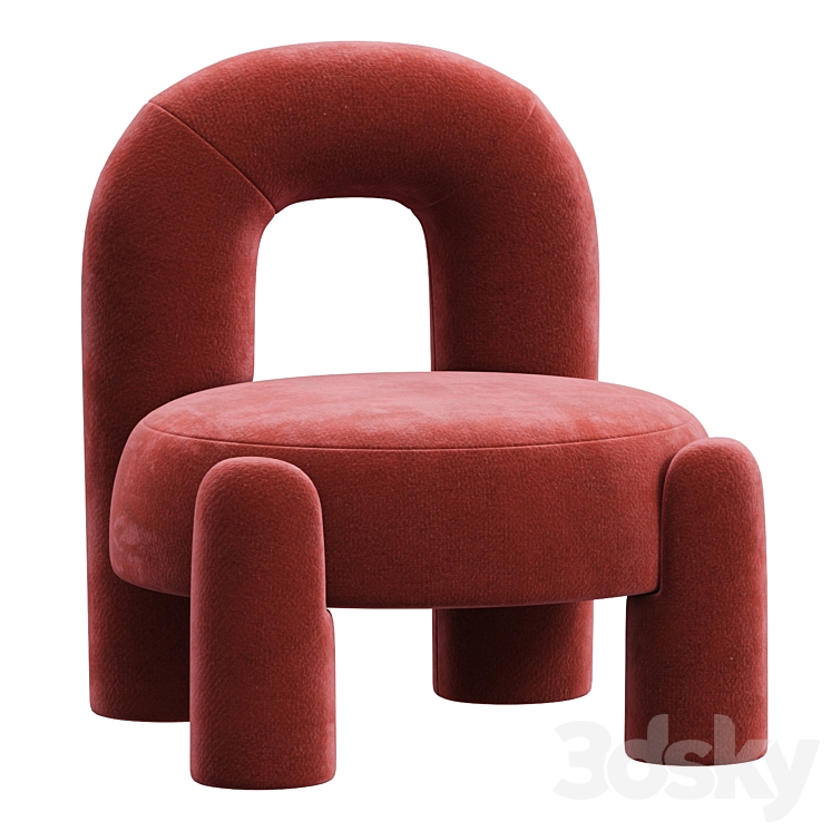 Milan NEW Organic Modern Marlon Armchair 3DS Max Model - thumbnail 1