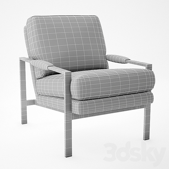 Milo Baughman Leather Chair 3ds Max - thumbnail 3