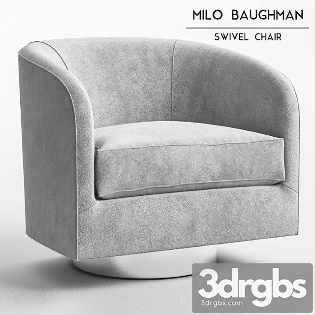 Milo Baughman Swivel Chair 1 3dsmax Download - thumbnail 1