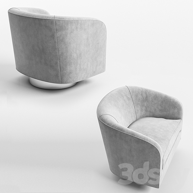 Milo Baughman – Swivel Chair 3DSMax File - thumbnail 2