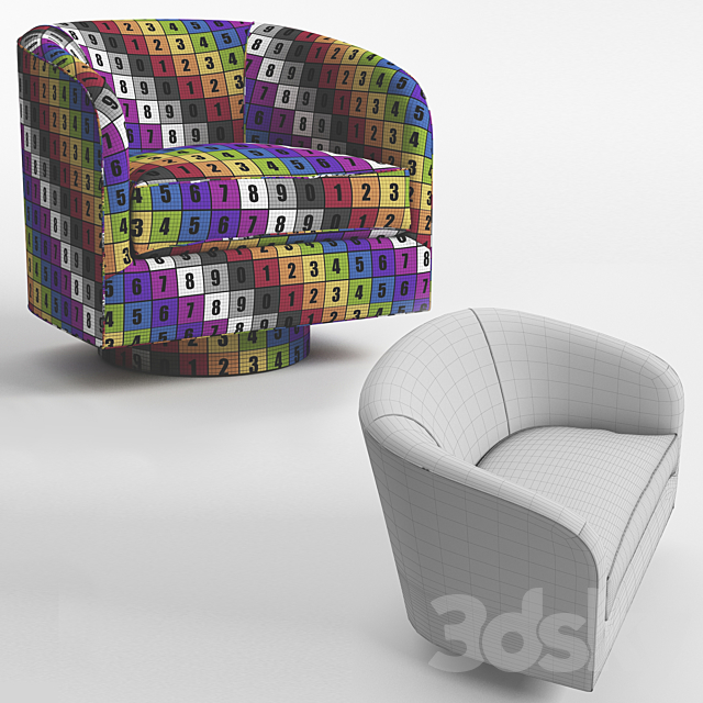 Milo Baughman – Swivel Chair 3DSMax File - thumbnail 3