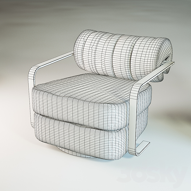 Milo baughman thayer coggin lounge rocking chair 3DS Max Model - thumbnail 2