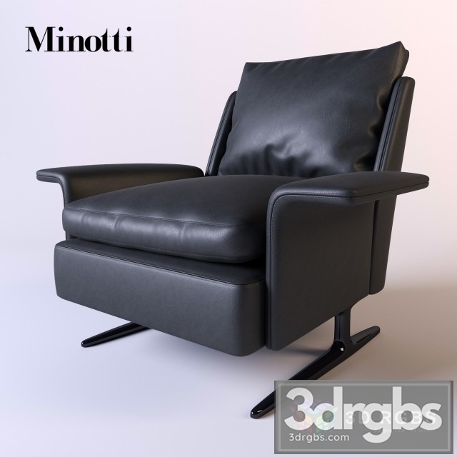 Minoti Armchair Leather Black 3dsmax Download - thumbnail 1