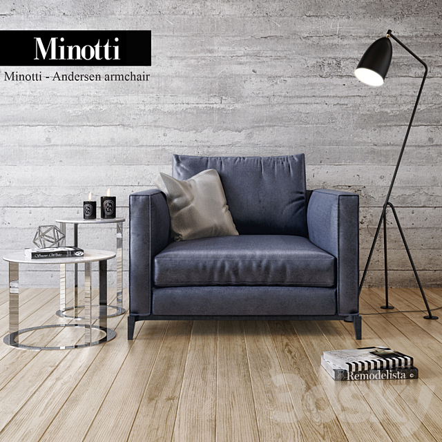 Minotti Andersen armchair 3DSMax File - thumbnail 1