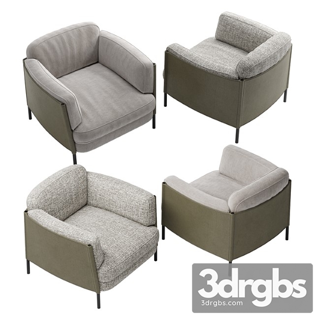 Minotti armchair shelley 3dsmax Download - thumbnail 1