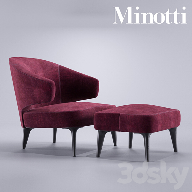 Minotti Aston Armchair 3DSMax File - thumbnail 1