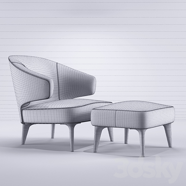 Minotti Aston Armchair 3DSMax File - thumbnail 3