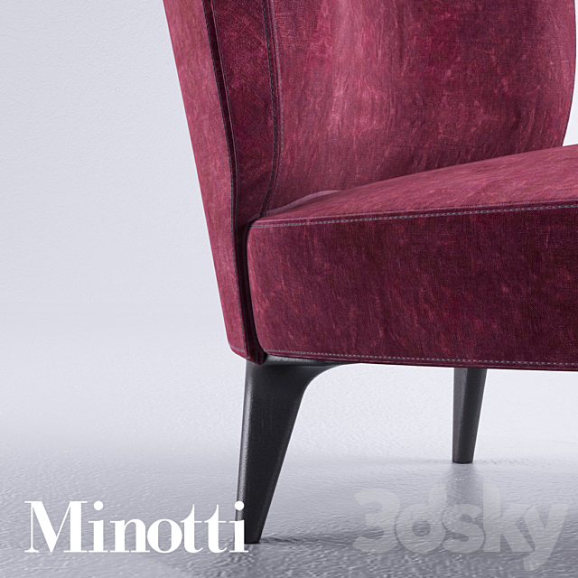 Minotti Aston Armchair without arms 3DSMax File - thumbnail 2