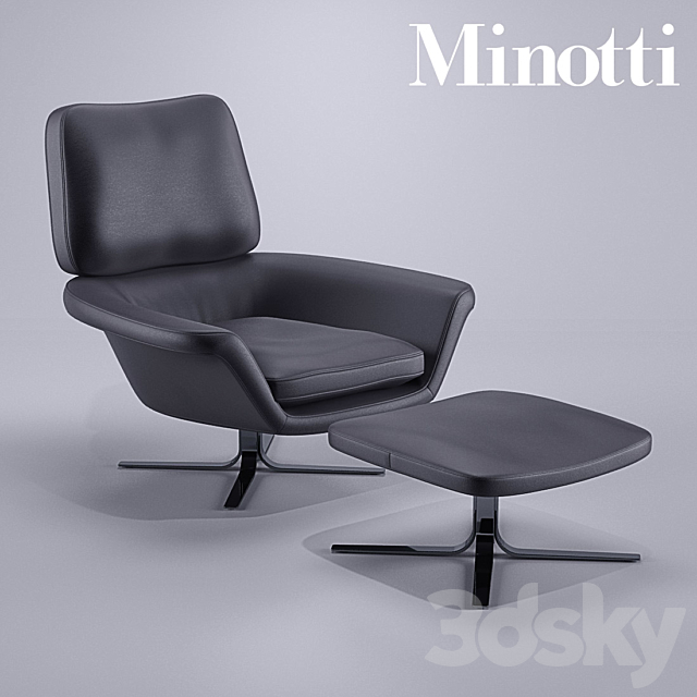 Minotti Blake Soft armchair 3ds Max - thumbnail 1