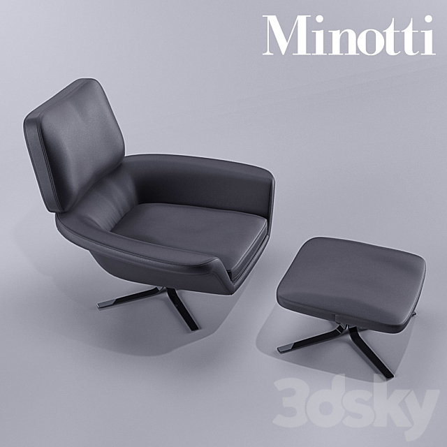 Minotti Blake Soft armchair 3ds Max - thumbnail 2