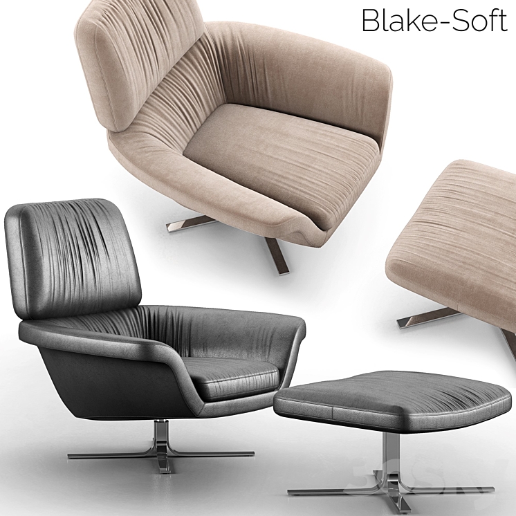 Minotti Blake Soft Armchair 3DS Max - thumbnail 1