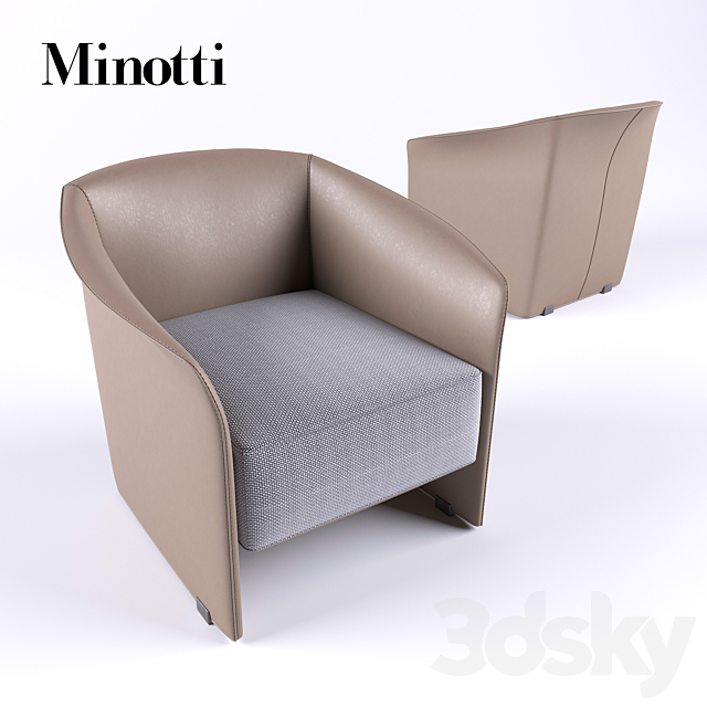 Minotti Case armchair 3ds Max - thumbnail 1