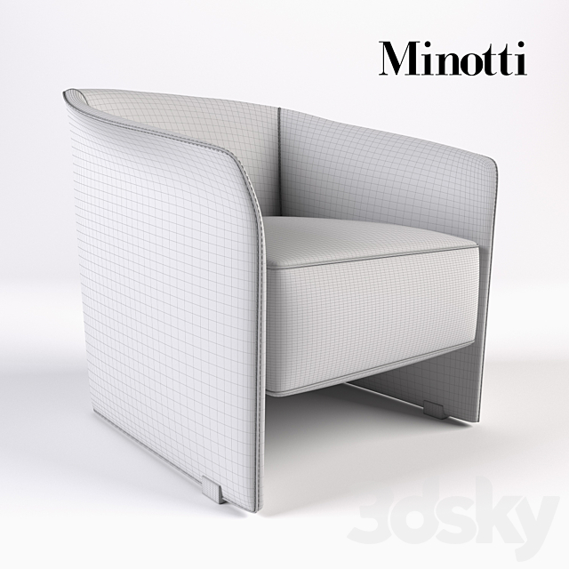 Minotti Case armchair 3ds Max - thumbnail 3