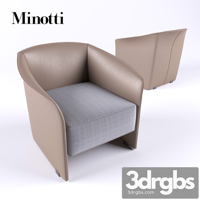 Minotti case armchair 3dsmax Download - thumbnail 1