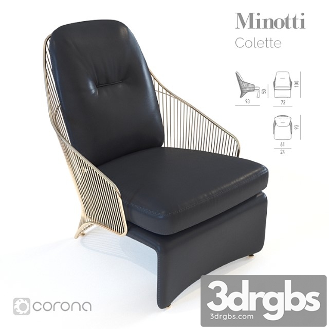 Minotti colette 2 3dsmax Download - thumbnail 1