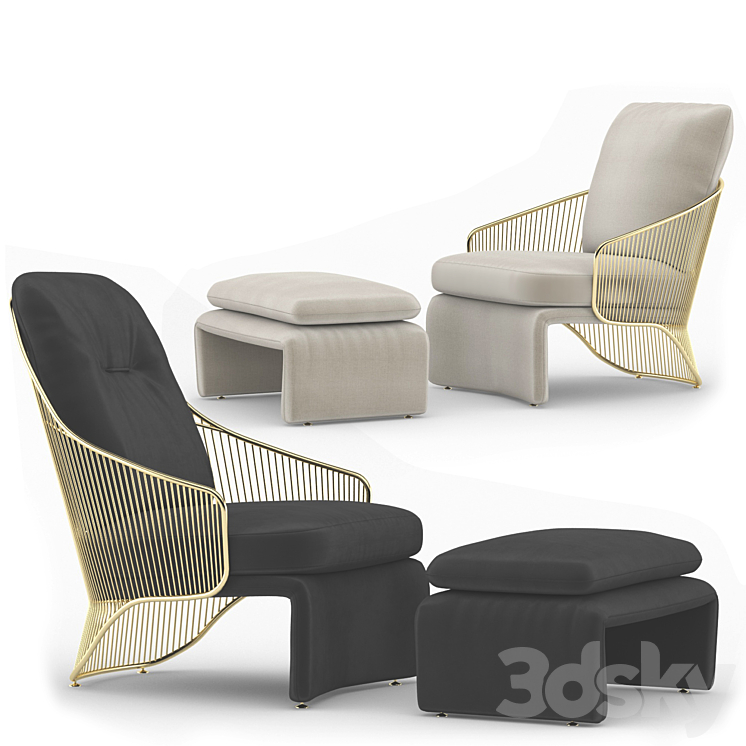 Minotti colette 3DS Max - thumbnail 1