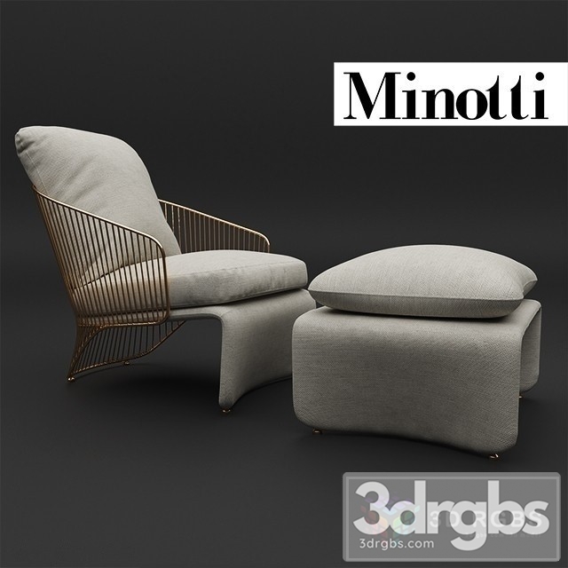 Minotti Colette Armchair 02 3dsmax Download - thumbnail 1