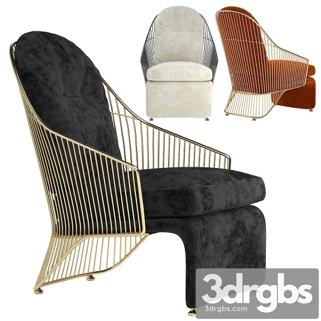 Minotti Colette Armchair 1 3dsmax Download - thumbnail 1