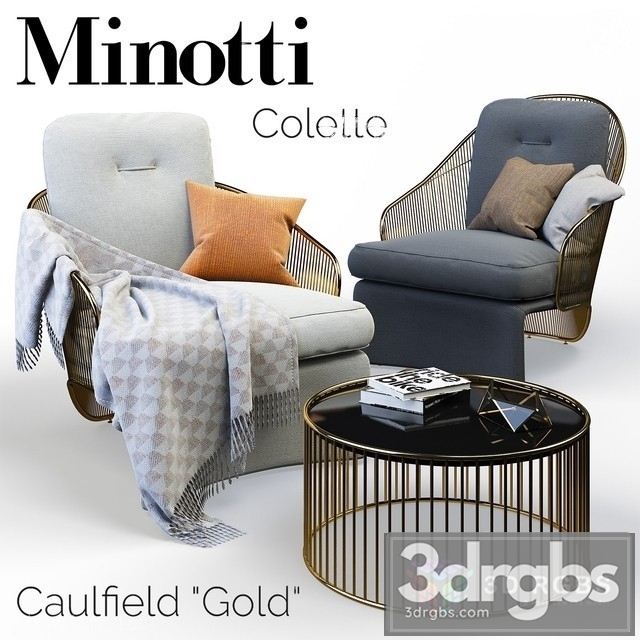 Minotti Colette Armchair 3dsmax Download - thumbnail 1