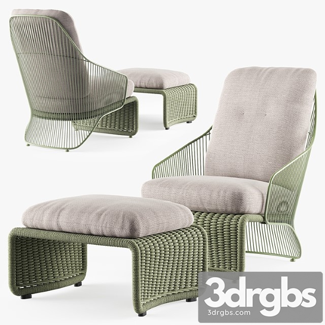 Minotti colette outdoor armchair 2 3dsmax Download - thumbnail 1