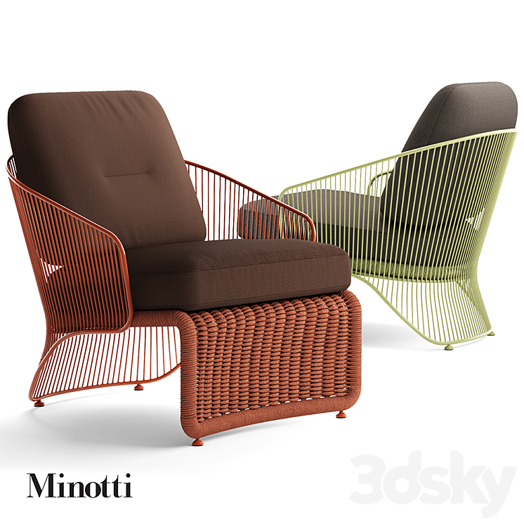 Minotti Colette Outdoor armchair 3DS Max - thumbnail 1