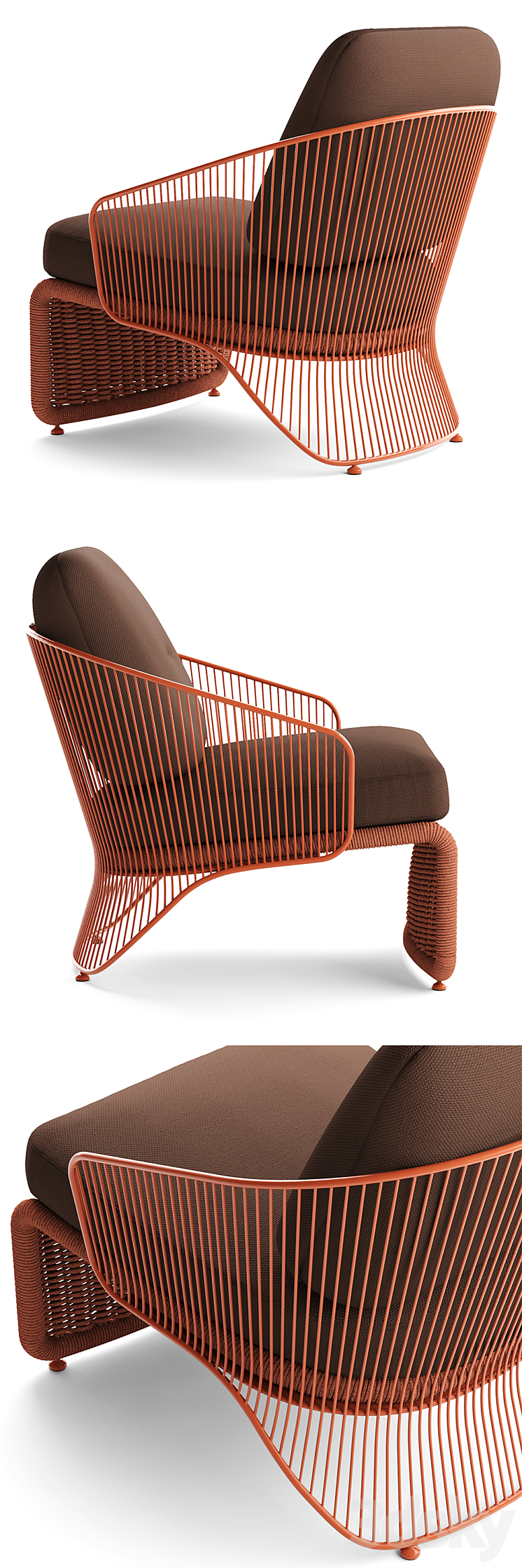 Minotti Colette Outdoor armchair 3DS Max - thumbnail 2