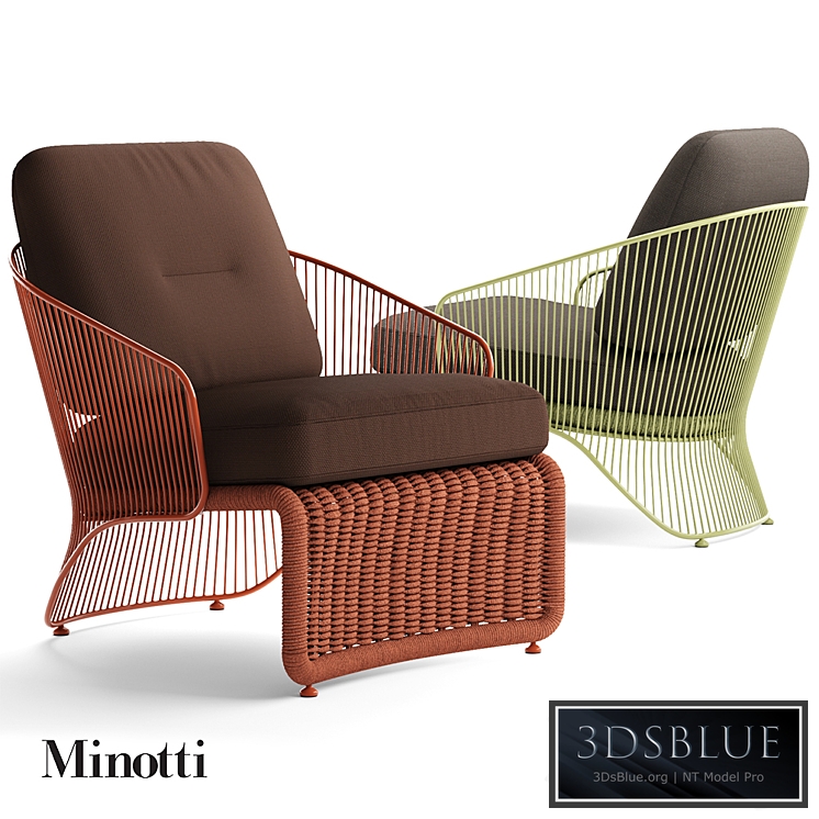 Minotti Colette Outdoor armchair 3DS Max - thumbnail 3