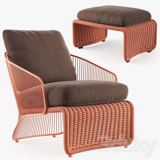 MINOTTI COLETTE outdoor armchair 3DS Max Model - thumbnail 2