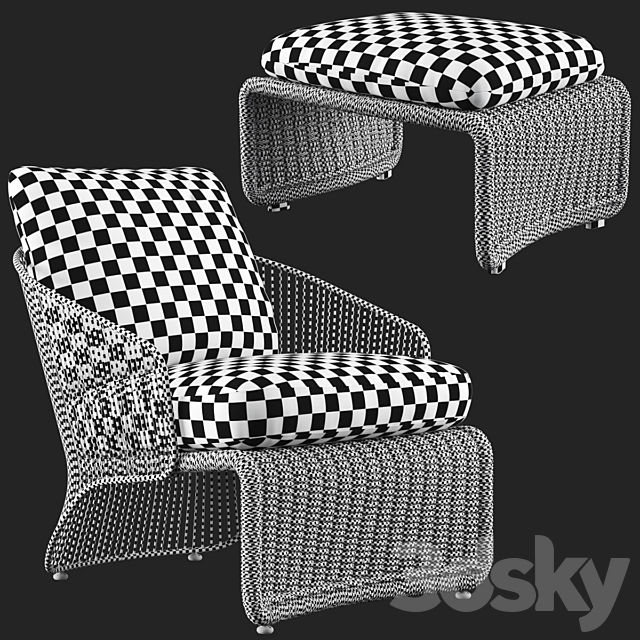 MINOTTI COLETTE outdoor armchair 3DS Max Model - thumbnail 4