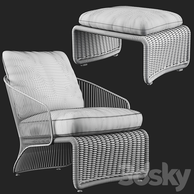 MINOTTI COLETTE outdoor armchair 3DS Max Model - thumbnail 5