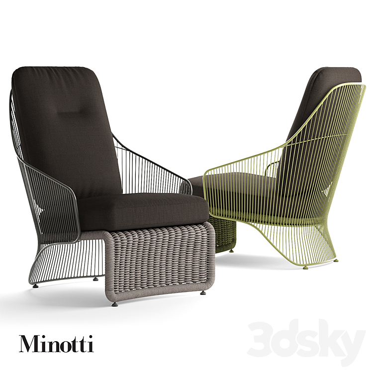 Minotti Colette Outdoor Bergère 3DS Max - thumbnail 1