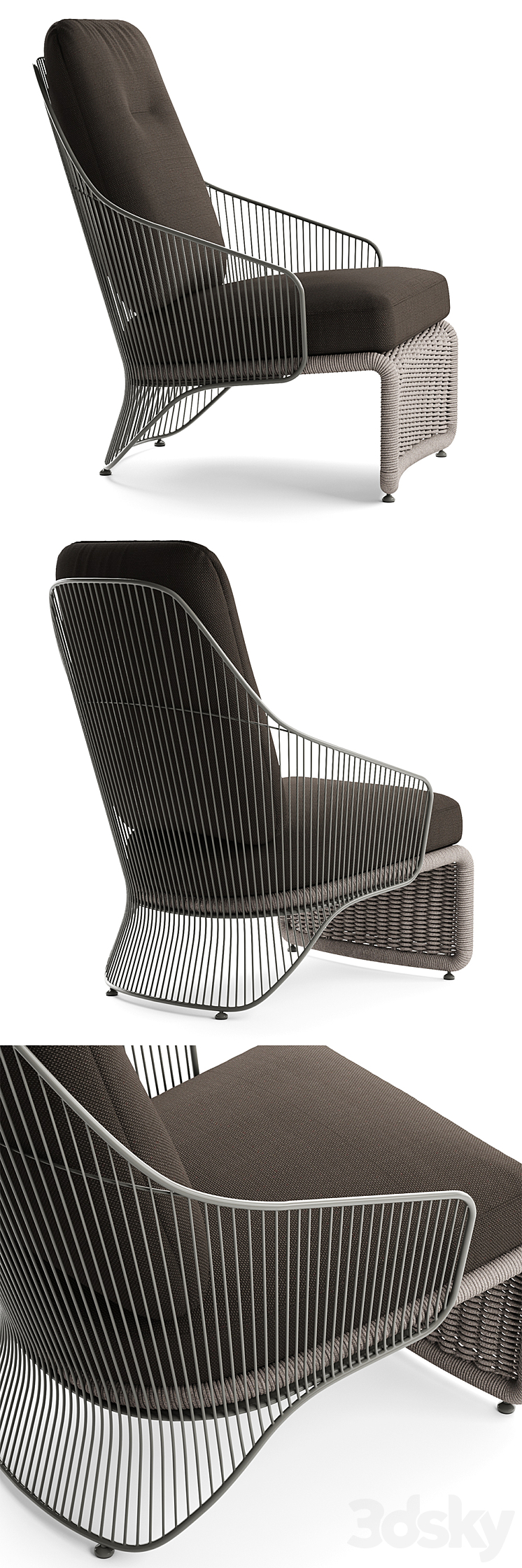 Minotti Colette Outdoor Bergère 3DS Max - thumbnail 2