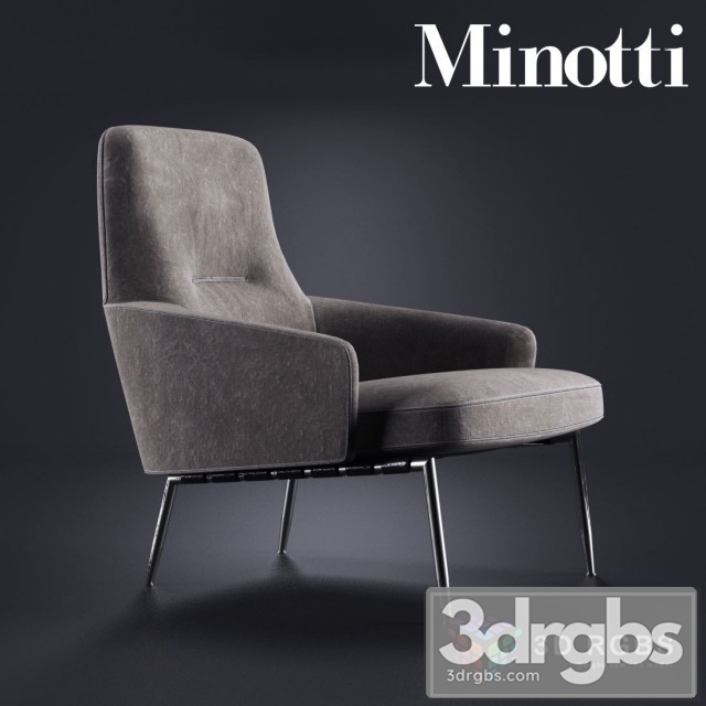 Minotti Coley Armchair 3dsmax Download - thumbnail 1