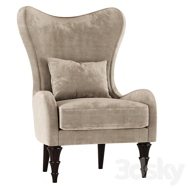 Minotti Collezioni Uphostered Armchair 3DSMax File - thumbnail 1