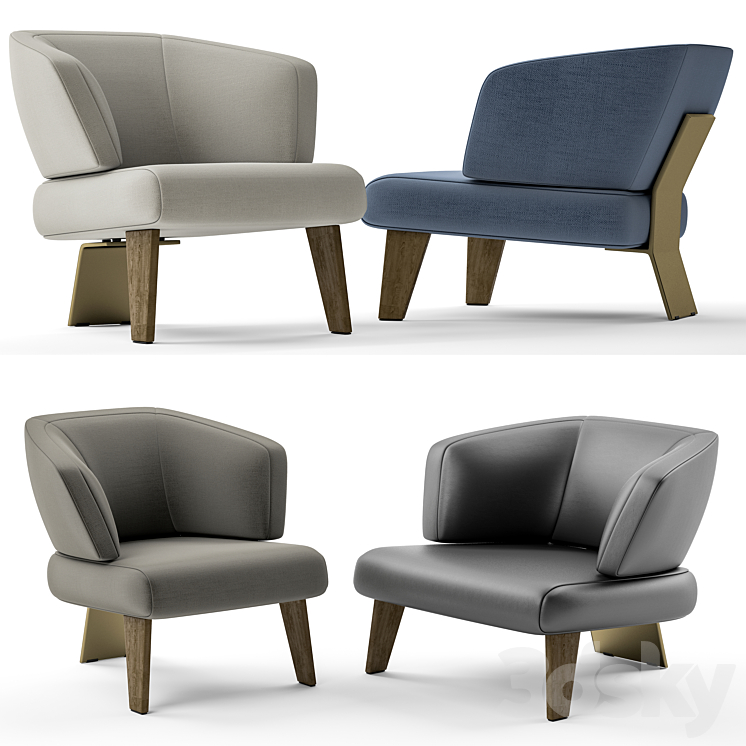 Minotti creed chair 3DS Max - thumbnail 2