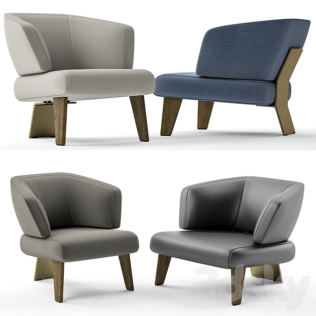 Minotti creed chair 3DSMax File - thumbnail 2