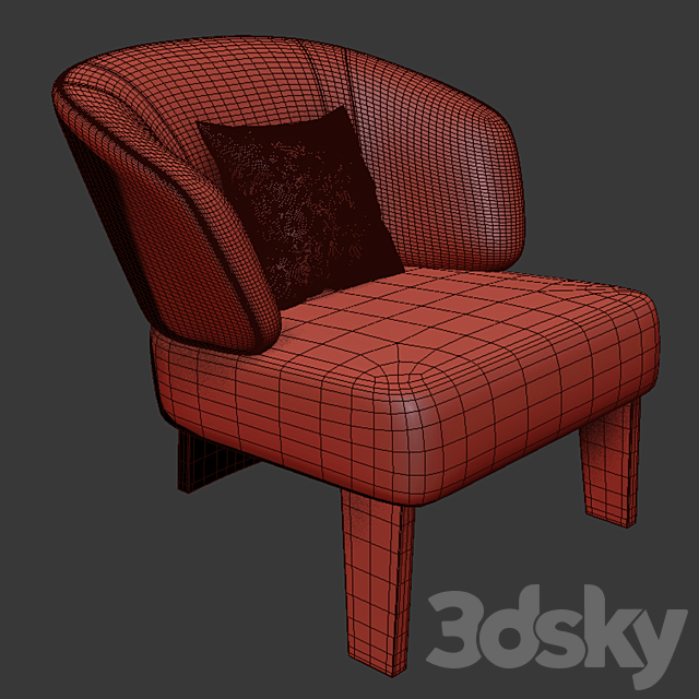 Minotti Creed Small Armchair 3DS Max Model - thumbnail 3