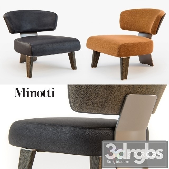 Minotti Creed Wood Armchair 3dsmax Download - thumbnail 1