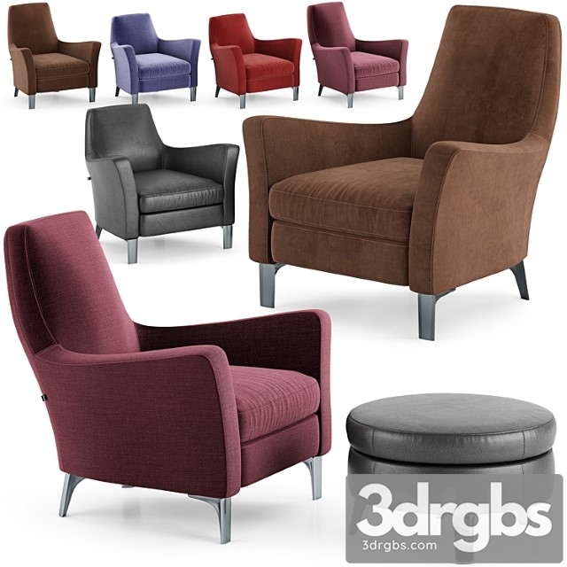 Minotti Denny Armchair 2 3dsmax Download - thumbnail 1