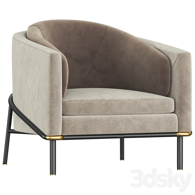 Minotti Fil noir Armchair 3DS Max Model - thumbnail 1