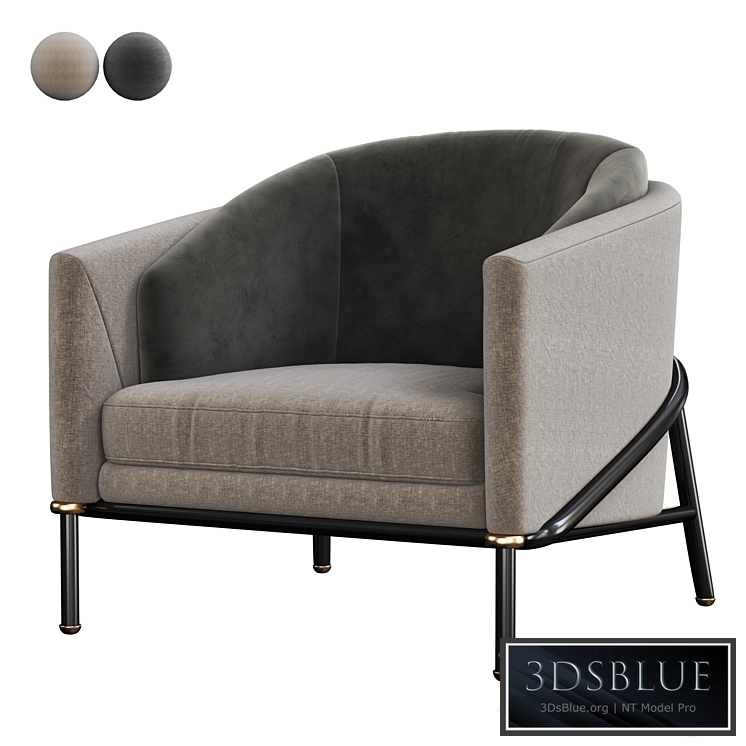 Minotti fil noir armchair 3DS Max - thumbnail 3