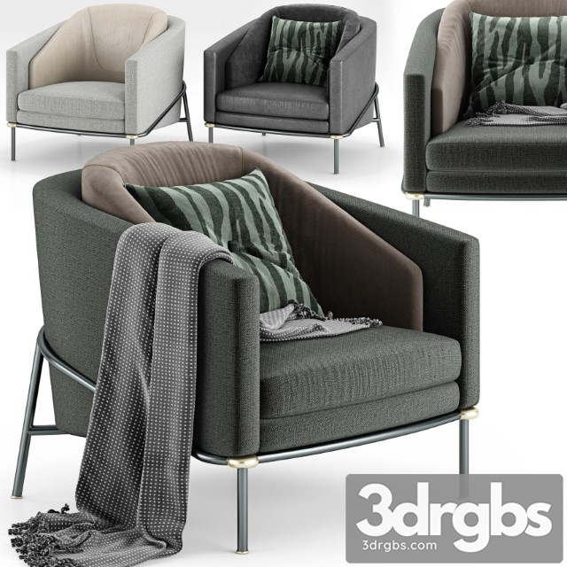 Minotti Fil Noir Armchair 3dsmax Download - thumbnail 1